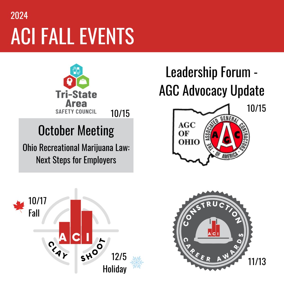 Allied Construction Industries (@aci_cincinnati) on Twitter photo ACI Fall Events are just around the corner! Explore the full lineup and find registration links in our fall events email: conta.cc/3NsQDHv ACI Fall Events are just around the corner! Explore the full lineup and find registration links in our fall events email: conta.cc/3NsQDHv