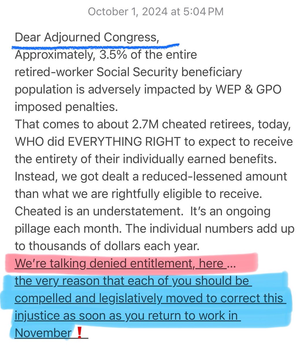 ggfromorange's tweet photo. #RepealWEPGPO #SSFairness @RepealWEP_GPO @SpeakerJohnson ✔️ @LeaderMcConnell @RepJeffries @SenSchumer @SteveScalise✔️ @WaysandMeansGOP @WaysMeansCmte ✔️@HouseGOP @HouseDemocrats @KamalaHarris @POTUS @RepealWEP_GPO #HR82DischargePetition
@RepSpanberger @RepGarretGraves https://t.co/YpeEOGDRkg