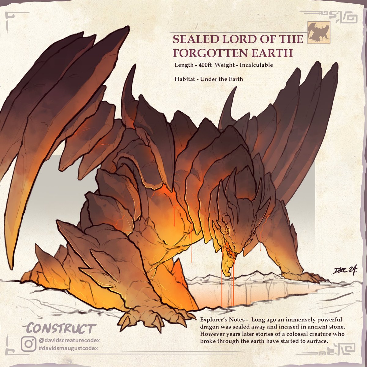 Smaugust Prompt Construct #smaugust #smaugust2024 #creaturedesign #dragondesign #conceptart #creatureart #dragonart #dndmonsters