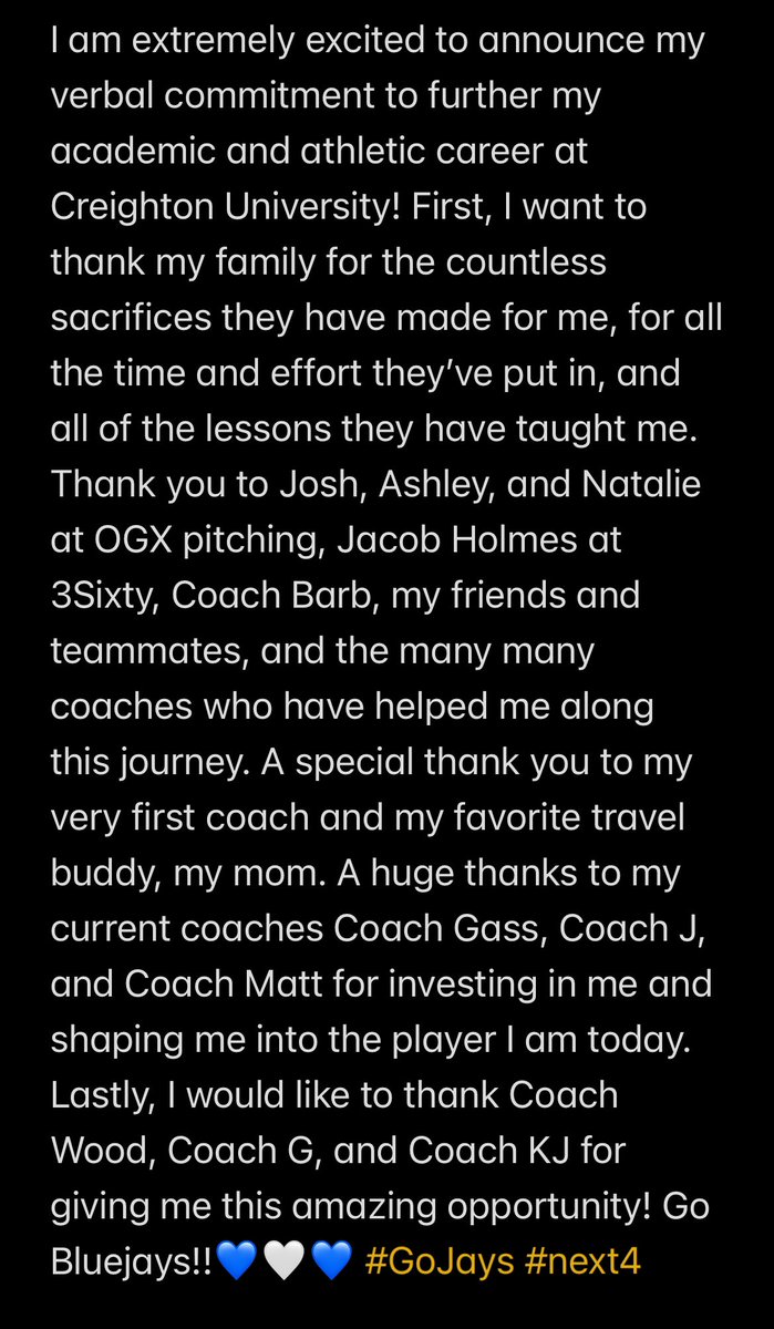 COMMITTED!!💙💙
<a href="/BluejaySoftball/">Creighton Softball</a> 

<a href="/CoachKristaWood/">Krista Wood</a> <a href="/GarrettFurnal/">Coach G.</a> <a href="/KjirstynNicole/">Kjirstyn</a> #GoJays #BigEast