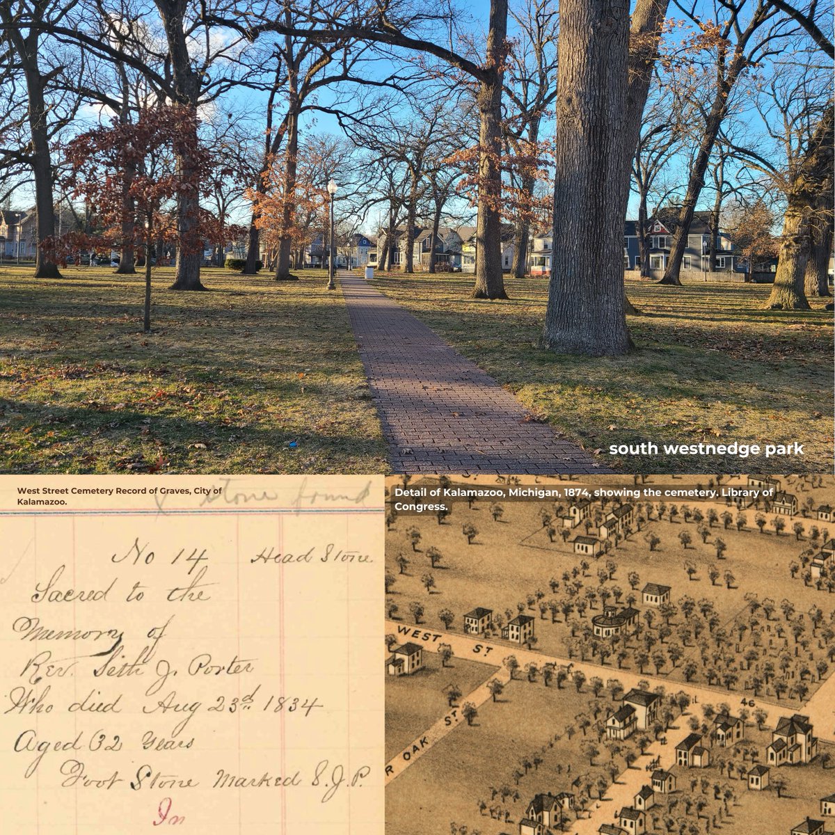 WMU_CAS's tweet image. 🔦 Department Research Spotlight: South Westnedge Park in Kalamazoo hides the city's earliest cemetery, completely buried underground.🪦Professor Evan Kutzler and history students are creating a digital exhibition on the early settlers.
🔗 Read more: bit.ly/4dCzfe0