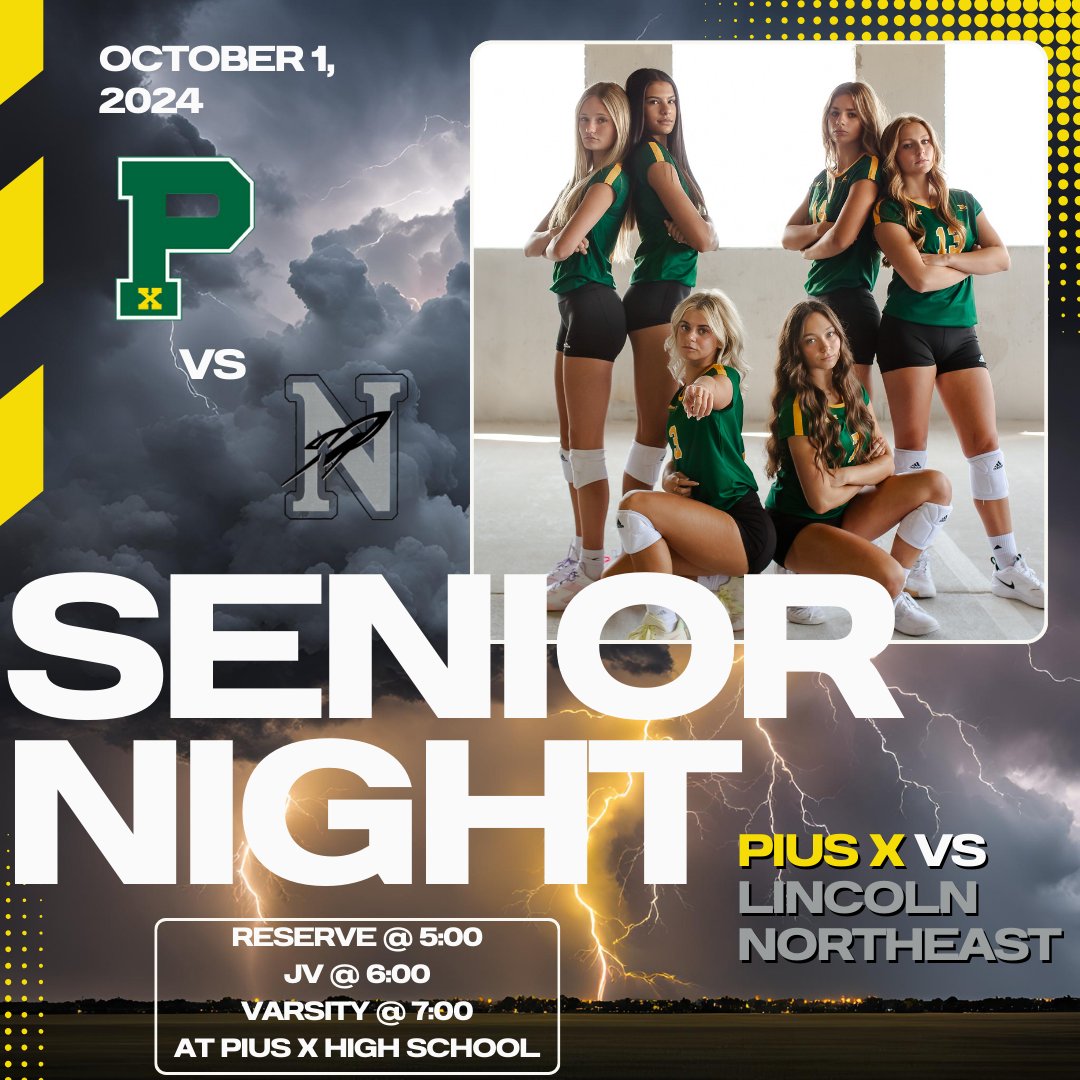 Game night and senior night! Thank you, seniors, for all you do and have done for Pius X volleyball!