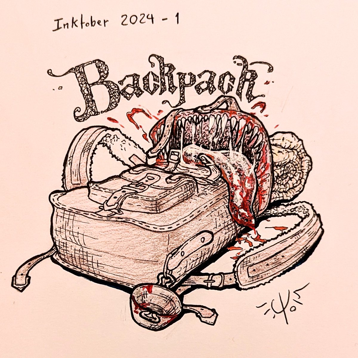 Premier dessin de l'Inktober, on va essayer de tenir tout le mois !
Jour 1 de cet Inktober 2024 : thème BACKPACK.

Ma participation : un sac à dos... Faites un jet de perception D20... C'EST UN MIMIC ET IL VOUS A REPÉRÉ !

#inktober2024 #inktoberday1
