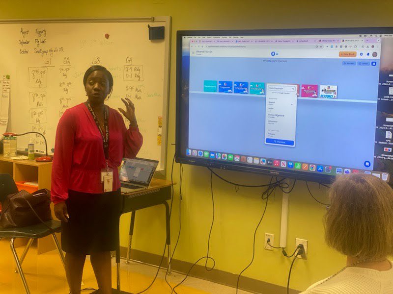 Kali Parker (@apsitkali) on Twitter photo First grade teachers practice Bookcreator’s translation feature during PLC meeting. <a href="/riverslionsroar/">E. Rivers Elementary</a> <a href="/APSInstructTech/">APS IT Department</a> <a href="/apsitnatasha/">Dr. Natasha Rachell</a> First grade teachers practice Bookcreator’s translation feature during PLC meeting. <a href="/riverslionsroar/">E. Rivers Elementary</a> <a href="/APSInstructTech/">APS IT Department</a> <a href="/apsitnatasha/">Dr. Natasha Rachell</a>