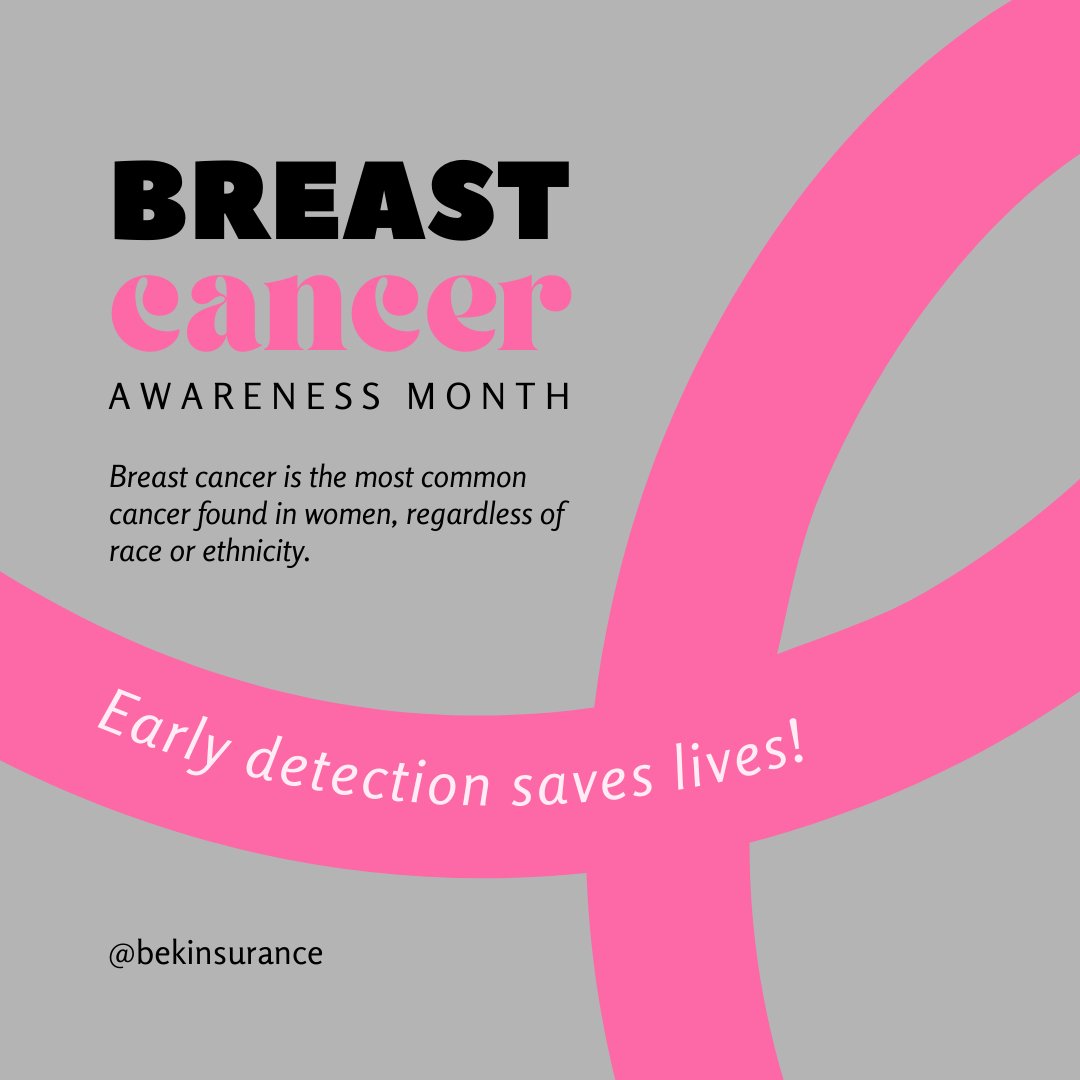 BekInsurance's tweet photo. It’s Breast Cancer Awareness Month, which means now is a good time to learn the symptoms of breast cancer! Hope, strength, and awareness: this October, let’s unite to support those affected by breast cancer. Together, we can change lives! 💕 #BreastCancerAwarenessMonth https://t.co/LkU4T9CNPP