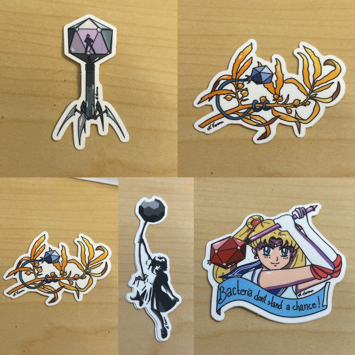markowenmartin's tweet photo. Usually, I send guests of my #MattersMicrobial podcast a little packet of #MicrobialCentrism swag as a thank you.  Recent #MattersMicrobial guest Dr. Cynthia Silveira sent ME these stickers, designed by one of her collaborators, Natascha Varona. I am very touched. #QualityQuorum https://t.co/WvYdcoXAiL