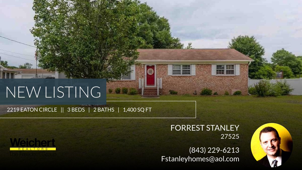 ForrestStanley's tweet photo. 📍 New Listing 📍 Take a look at this fantastic new property that just hit the market located at 2219 Eaton Circle in Florence. Reach out here or at (843) 229-6213 for more information https://t.co/VjmiQ3xOBq https://t.co/IRvAsHdqgH