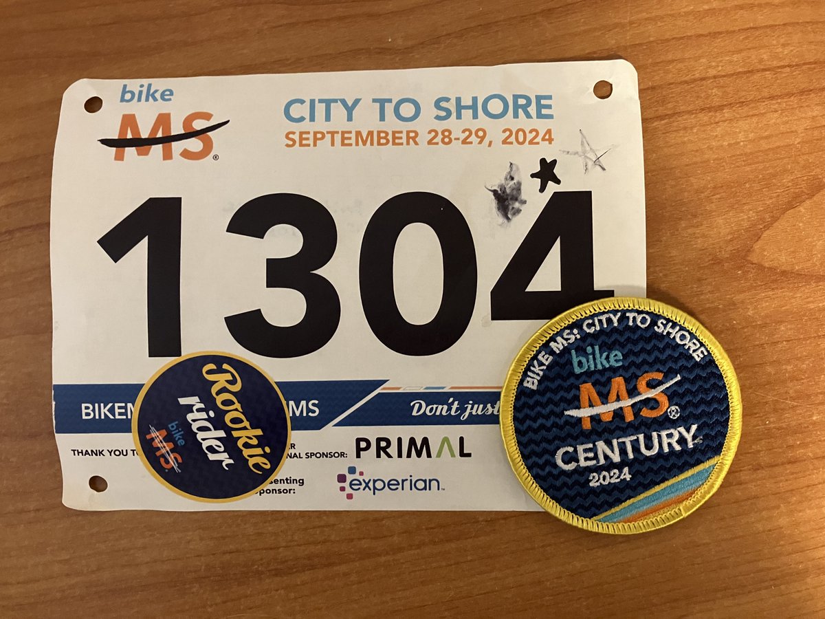 MichaelMatza1's tweet photo. Had a great day Saturday riding 100 miles (a rite of passage "century") in the "MS City to Shore" fundraiser from Cherry Hill to Ocean City, NJ. Together the 4,000 riders raised more than $4 million for Multiple Sclerosis research! #MSRide @MS_HealthUnion https://t.co/PLzXRXvN7v