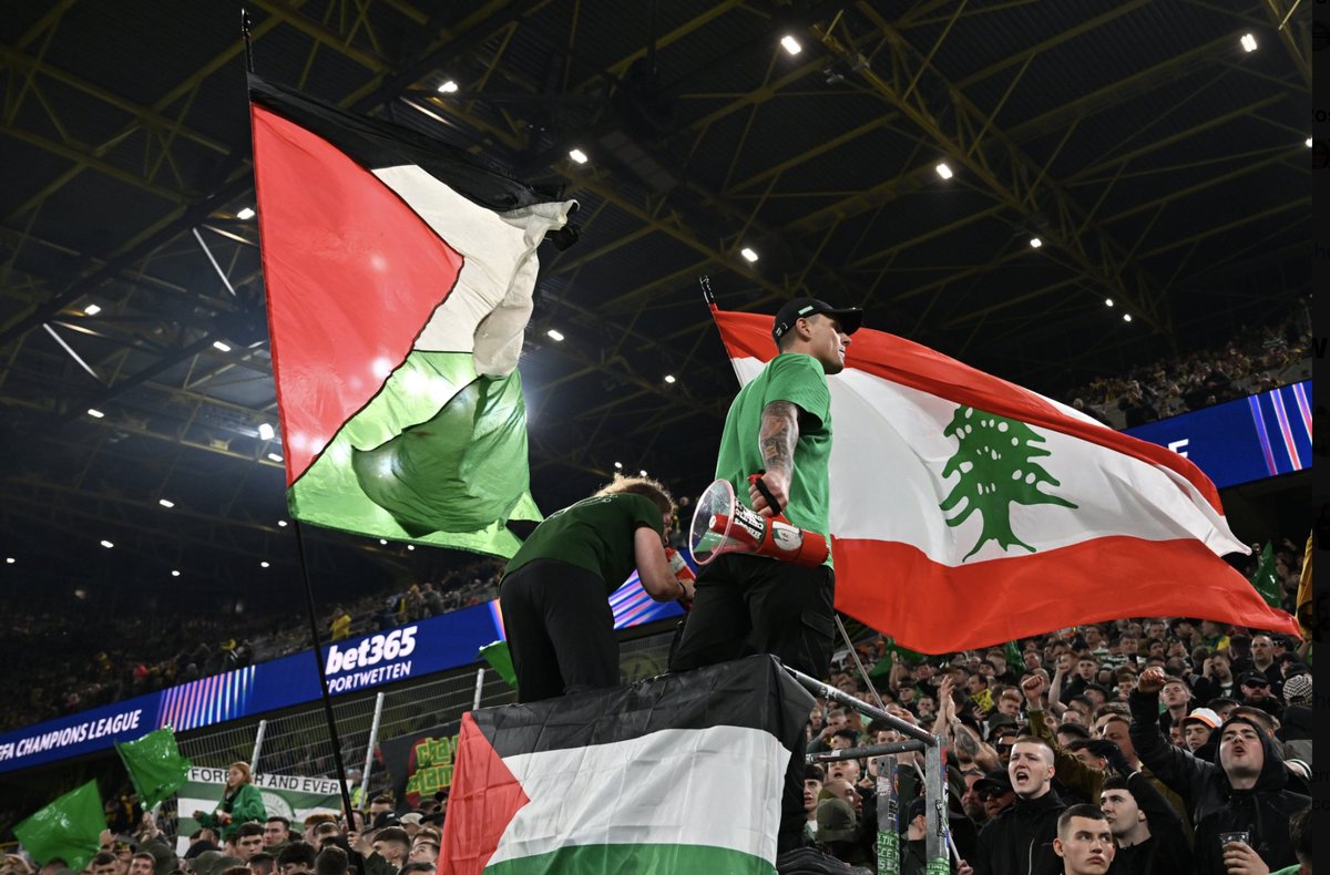 BorxaGC's tweet photo. Green Brigade do Celtic hoxe en Dortmund. Do mellor de Europa! 🇵🇸 https://t.co/uDr6q0MQ2s