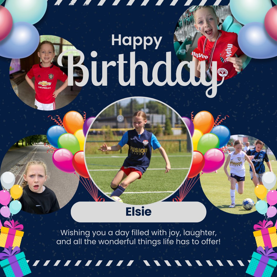 Happiest of happy birthday’s to Elsie! Elsie is full of spunk, speedy down the sidelines and loves to share jokes to make people laugh. She may be the pickiest eaters on the team, but sure has one the biggest hearts. We love our #7!💙