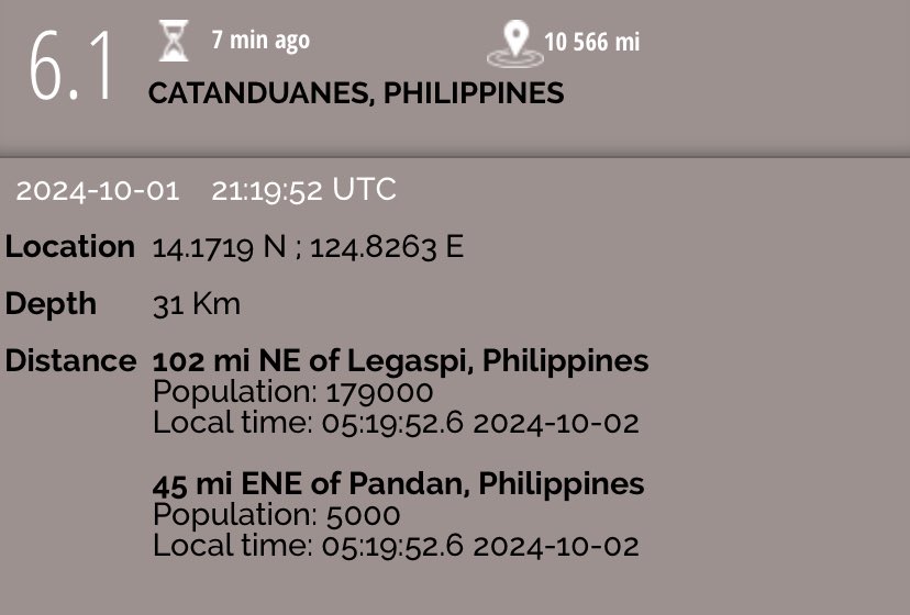 volcaholic1's tweet image. Prelim M6.1 earthquake hits Catanduanes, Philippines…