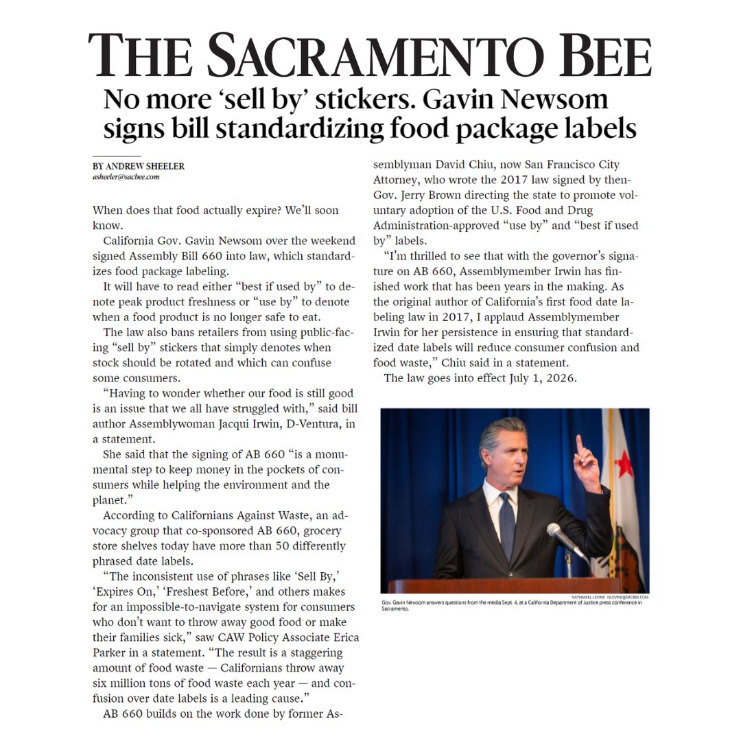 Californians Against Waste (@cawrecycles) on Twitter photo "The inconsistent use of phrases like 'Sell By,' 'Expires On,' 'Freshest Before,' and others makes for an impossible-to-navigate system for consumers who don't want to throw away good food or make their families sick," said Erica Parker, from <a href="/cawrecycles/">Californians Against Waste</a>
eedition.sacbee.com/shortcode/LMCS⦠"The inconsistent use of phrases like 'Sell By,' 'Expires On,' 'Freshest Before,' and others makes for an impossible-to-navigate system for consumers who don't want to throw away good food or make their families sick," said Erica Parker, from <a href="/cawrecycles/">Californians Against Waste</a>
eedition.sacbee.com/shortcode/LMCSā¦