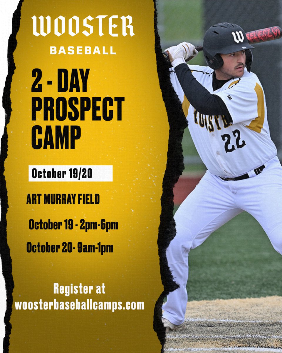 WoosterBaseball's tweet photo. Still spots available for our Fall Prospect Camp. A great way to learn about Wooster Baseball. https://t.co/V472mzVTS3