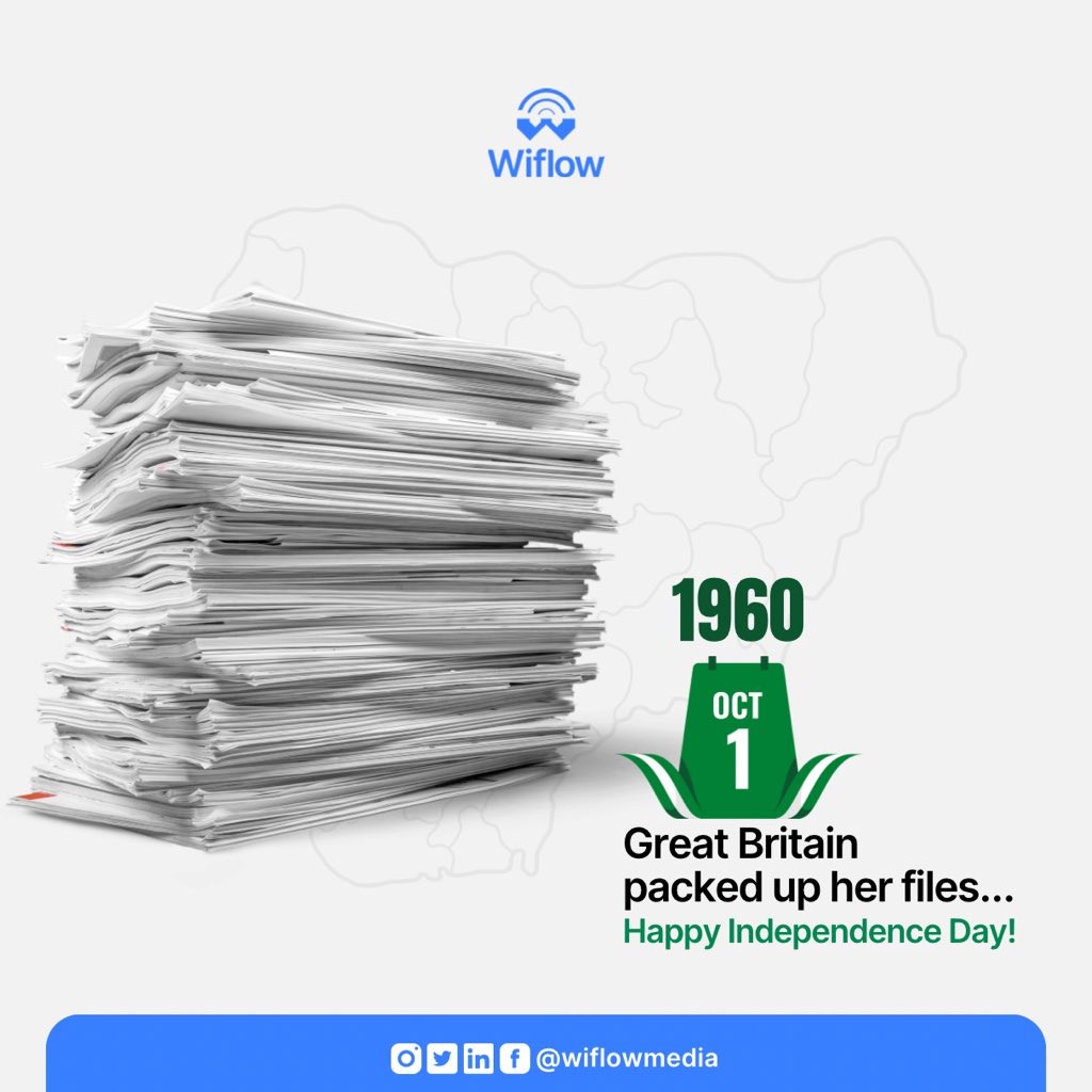 Happy Independence Day to the giant of Africa 🇳🇬
Celebrating 64 years of her journey toward greatness.

#independencenigeria #october1st #nigeria #wiflowhq #wiflow