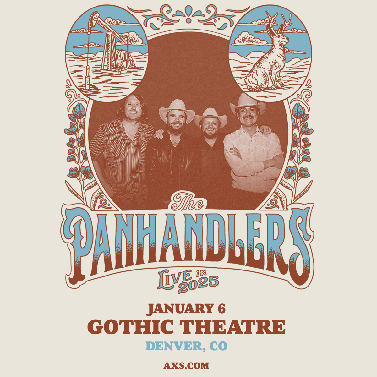 Gothic Theatre (@gothictheatre) on Twitter photo with west texas in their eyes, <a href="/thepanhandlers/">The Panhandlers</a> are heading to the mile high city for their 2025 tour 👀🌵 catch them live on jan 6
🎟️ presale thurs at 10a
on sale fri at 10a with west texas in their eyes, <a href="/thepanhandlers/">The Panhandlers</a> are heading to the mile high city for their 2025 tour 👀🌵 catch them live on jan 6
🎟️ presale thurs at 10a
on sale fri at 10a