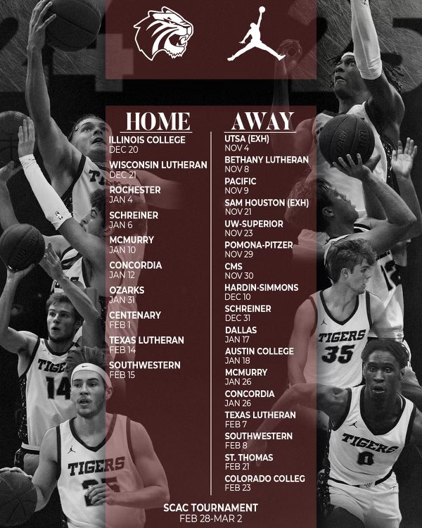 Excited to announce our schedule for the coming season! Our non-conference schedule includes 7 teams that won 18+ games, with 4 of them winning 22+! 
#GoTigers🐅