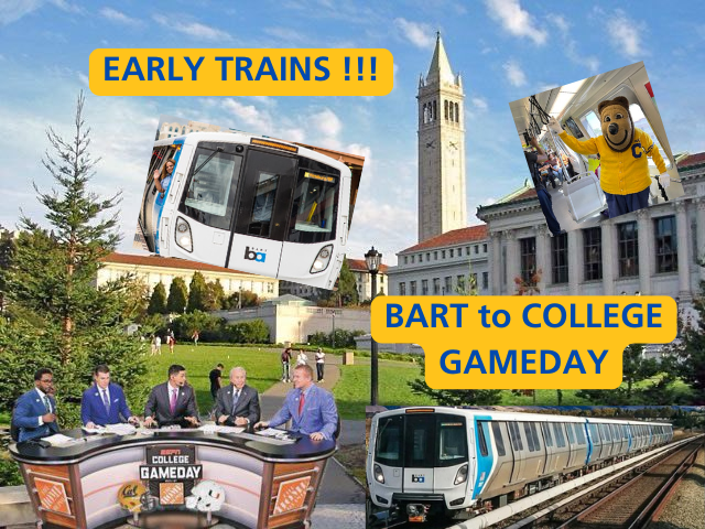 WE WILL HAVE EARLY TRAINS TO BERKELEY FOR COLLEGE GAMEDAY!!! 

The early morning limited service will arrive at Downtown Berkeley station by 5 am and pick up passengers from the following stations threaded below:

🧵⬇️🐻🏈🚆