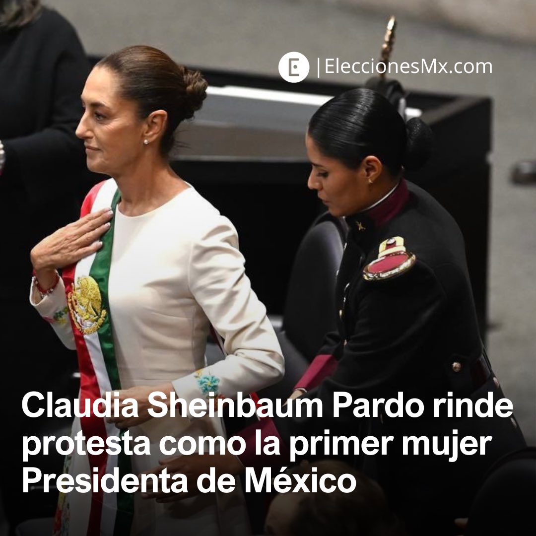 En cumplimiento del artículo 87 de la Constitución Política de los Estados Unidos Mexicanos, la ciudadana Claudia Sheinbaum Pardo, rindió protesta como la primera Presidenta de la República, ante el Congreso de la Unión, reunido en sesión de Congreso General.