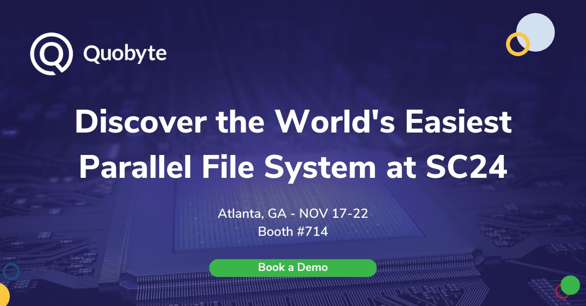 Quobyte is heading to SC24! 

We're excited to be part of SC24 in Atlanta, GA, on November 17-22! 🚀 Stop by booth #714 and discover the world's easiest parallel file system! Book a demo here: buff.ly/4dwWaae

See you there! 🎉 

#SC24 #Quobyte #HPC #HCPStorage