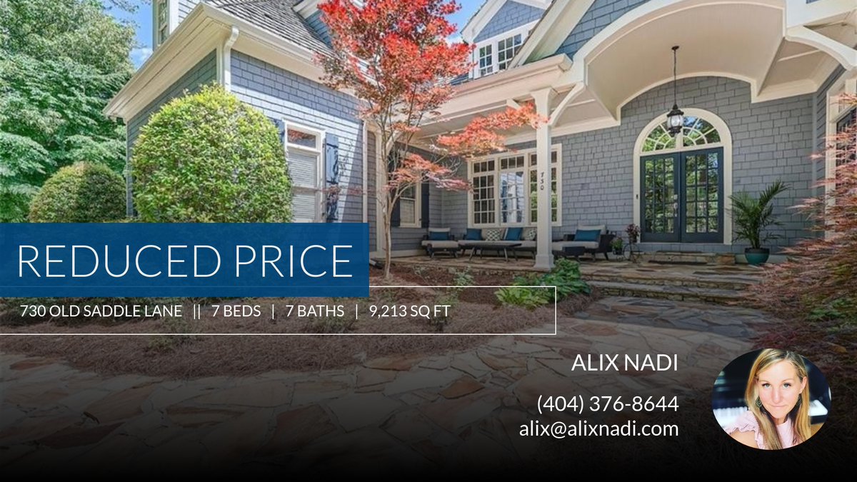 AlixSellsATL's tweet photo. 📍 Reduced Price 📍 This recently reduced home at 730 Old Saddle Lane in Milton won't last long, so, don't wait to set up a showing! Reach out here or at (404) 376-8644 for more information!

The Alix Nadi Team
BEST. REALTORS. EVER. https://t.co/jT5969YiQ3 https://t.co/t4d1f8RHir