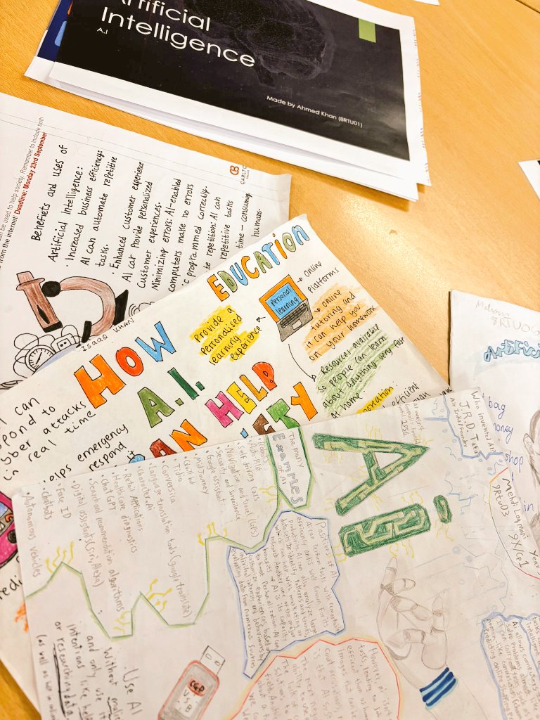 CarltonBolling's tweet image. For #nationalcodingweek, we held a KS3 competition to design an informative, captivating poster on Artificial Intelligence. We had 50 amazing entries with 15 winners being picked today by our Digital Leaders. Congratulations to all winners and well done to all who took part!