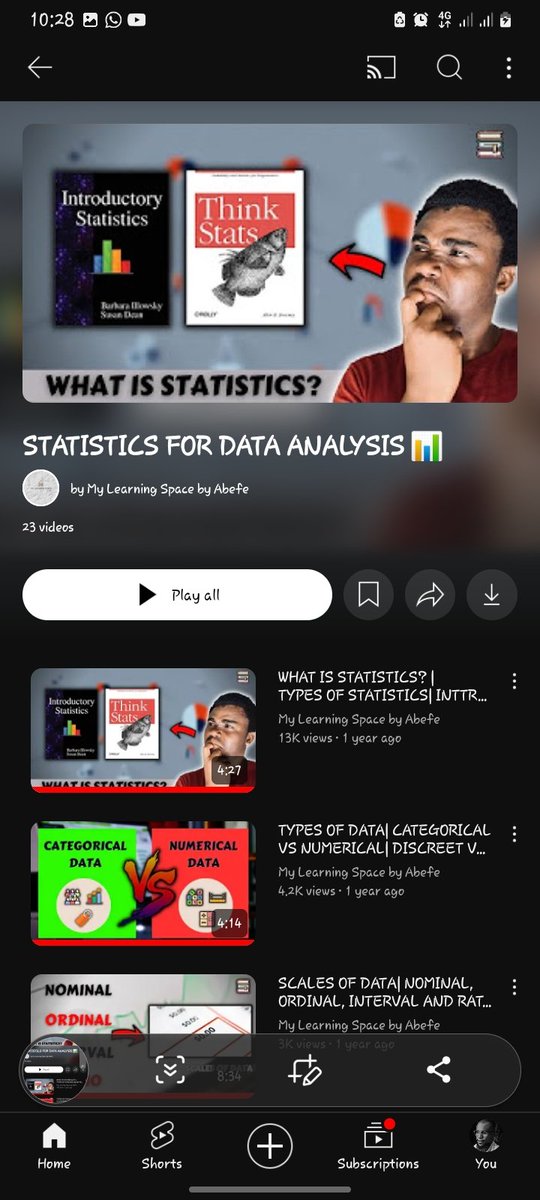 SoloJah1's tweet image. Day1.
Started with Statistics
Spent time on @starboy_abefe YouTube channel, Statistics for #DataAnalystics playlist.
Statistics
Statistic
Types of statistics
Data 
Data types
Regression