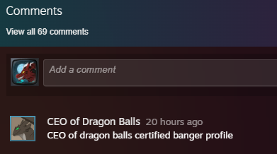 69th comment on my steam profile and this dude absolutely hits it out of the park