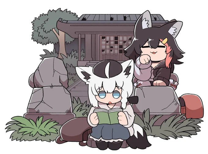 狛犬の修行をする大神ミオ#みおーん絵 #絵フブキ 