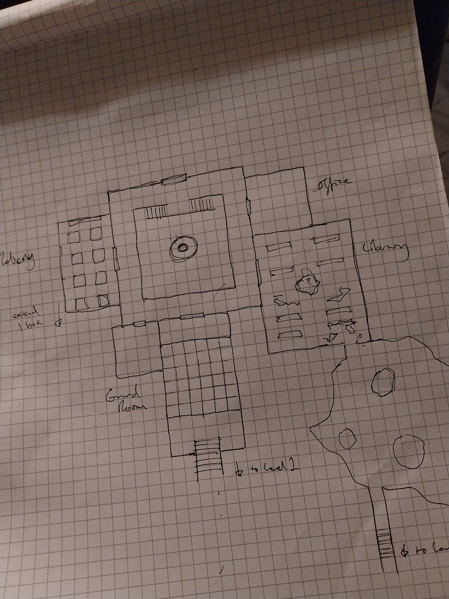 Iampeeb1's tweet photo. D85

More dungeon design. Very WIP. Needs more work. Too close in, won't fit enough encounters. https://t.co/uKVSmthbkG