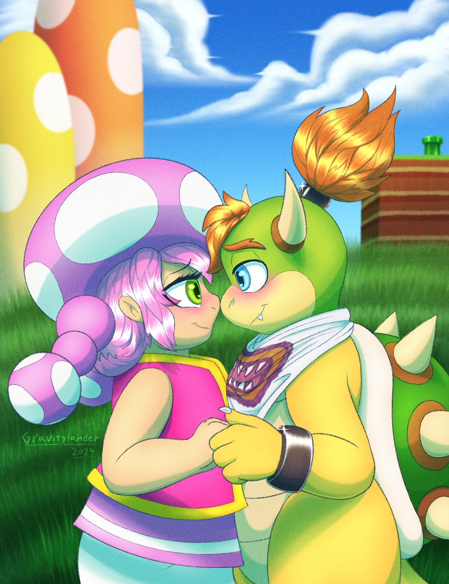 Toadette &amp; Bowser Jr. 🩷🤍💚🧡

I ship these 2 so much! x3

#nintendo #mario #toad #bowser #toadette #bowserjr #shipping #shipart