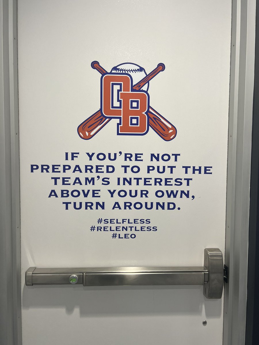 OrangeBeachBSB's tweet photo. Signs for Success on our locker room doors went up today! Thank you to Isarus Graphics and Coach Laura Hopkins for installing! https://t.co/pdt2bQXAPj