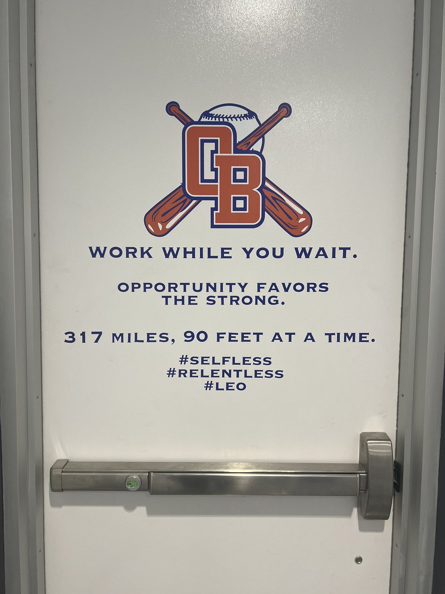 OrangeBeachBSB's tweet photo. Signs for Success on our locker room doors went up today! Thank you to Isarus Graphics and Coach Laura Hopkins for installing! https://t.co/pdt2bQXAPj
