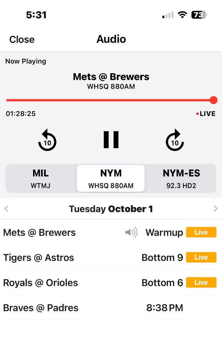LET’S GO METS! Like most baseball fans, I absolutely HATE ESPN’s broadcast of baseball … it sucks! However the Mets’ Radio team is outstanding (Howie Rose is the man!) I have cued up my MLB app with the Mets broadcast to the ESPN TV feed… perfect!