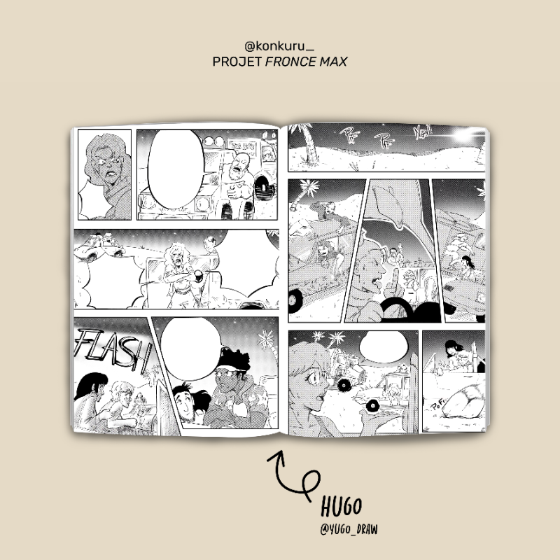 🌟 Un aperçu de l'histoire 🌟

Fronce Max, c'est un projet collaboratif où près de 60 mangakas francophones ont uni leurs talents pour créer une histoire unique.  

Aujourd'hui, découvrez les planches réalisées par <a href="/YugoDraws/">YUGO ✌️</a>

🚀 La campagne de crowdfunding est en cours sur Ulule