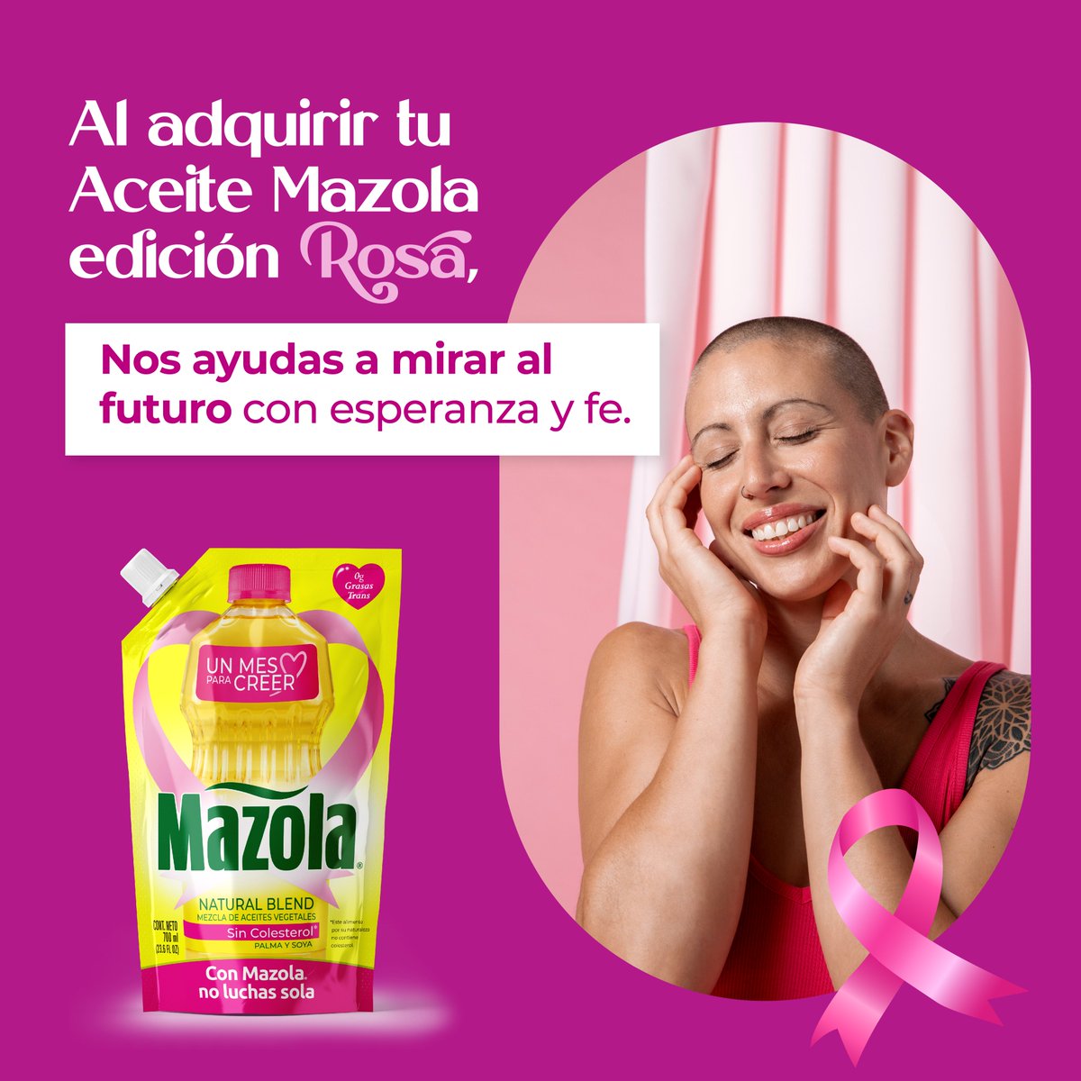 ¿Ya adquiriste tu Mazola Rosa? Encuentra nuestro empaque especial en supermercados y al adquirirlo apoyas a mujeres de diversas fundaciones para seguir en la lucha 💗💕

Para conocer más, visita: mazolaca.com/mazola-rosa-20… o @MazolaCA
#Mazola #ConMazolaNoEstasSola #UnMesParaCreer