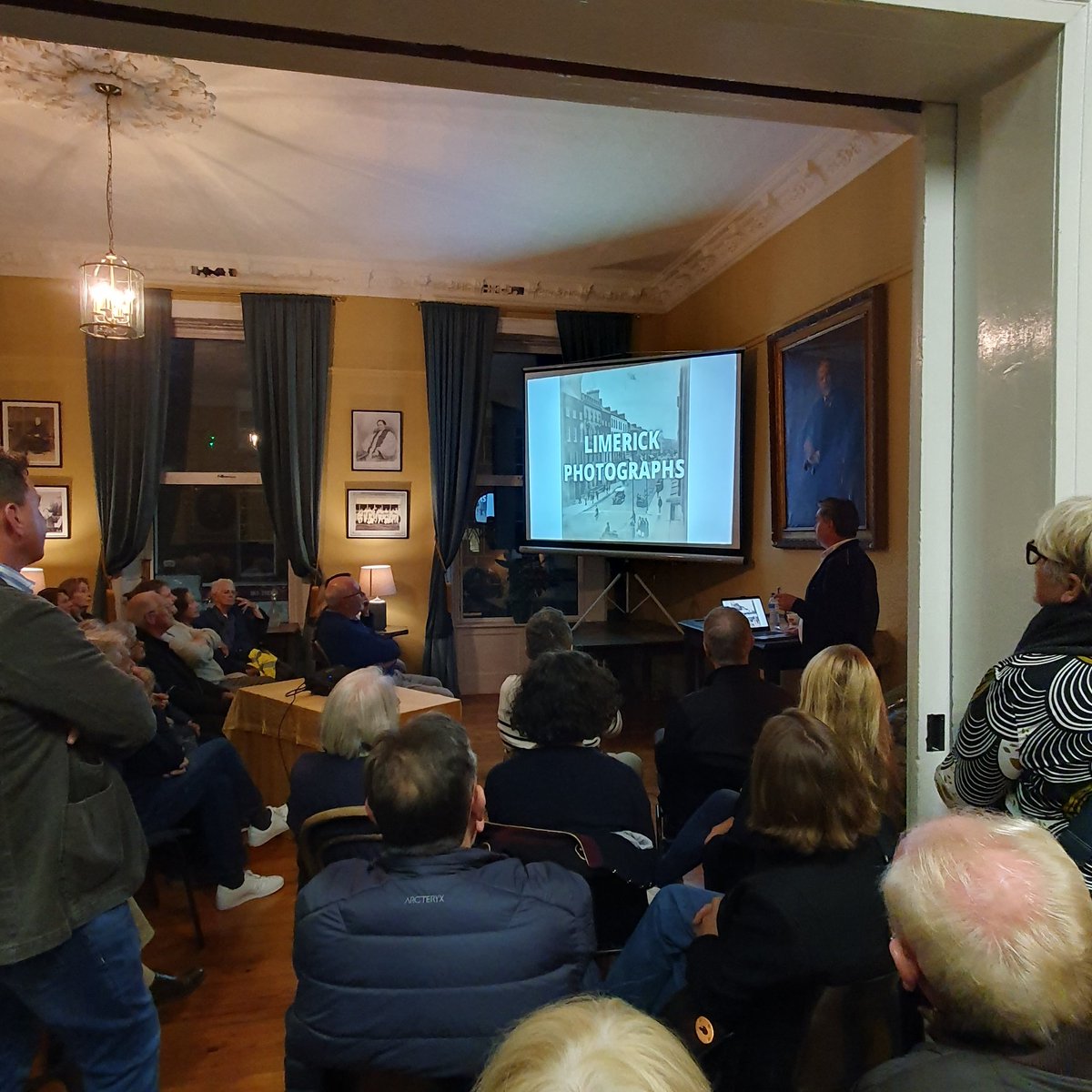 Fionán Coughlan (@fionancoughlan) on Twitter photo The inimitable <a href="/RHODLIMERICK/">Randel Hodkinson</a> presented a selection of rare old Limerick Photos from his family archive, in the very drawing room he helped to restore in <a href="/TheLPYMA/">The LPYMA</a> . Event hosted by <a href="/IrishGeorgian/">Irish Georgian Society</a> Society Limerick Chapter, thanks for organising this 🙏🙂👍 The inimitable <a href="/RHODLIMERICK/">Randel Hodkinson</a> presented a selection of rare old Limerick Photos from his family archive, in the very drawing room he helped to restore in <a href="/TheLPYMA/">The LPYMA</a> . Event hosted by <a href="/IrishGeorgian/">Irish Georgian Society</a> Society Limerick Chapter, thanks for organising this 🙏🙂👍