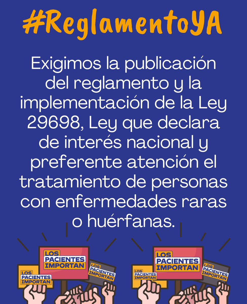 📢El Ministro <a href="/Minsa_Peru/">Ministerio de Salud</a> no cumplió con la publicación del reglamento, los pacientes no pueden seguir esperando, sus vidas están en riesgo. Llamamos a la ciudadanía para q se visibilice la grave situación de las personas c/u enfermedad rara 🇵🇪.
📝Firma
🔗 shorturl.at/gEySI