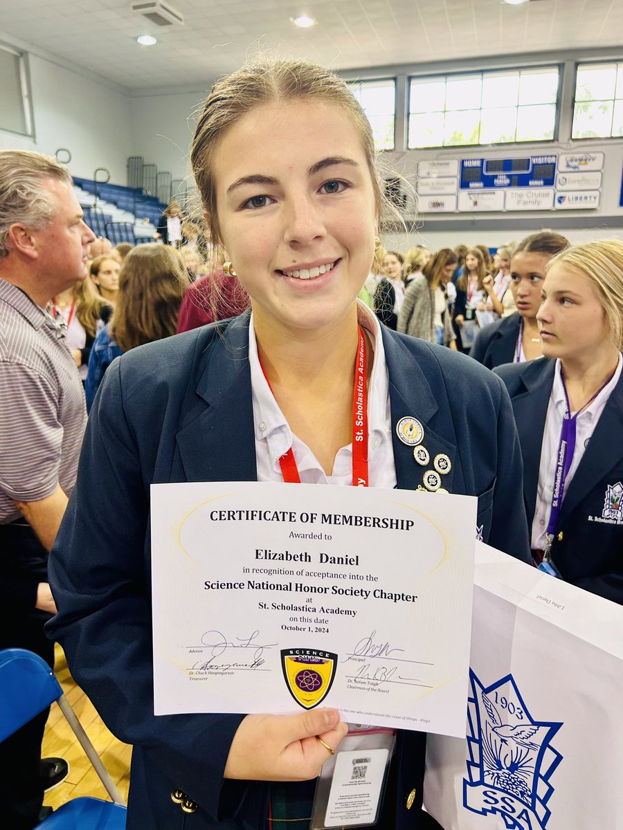 Honor Society inductions today!  I’m now a member of Science, Social Studies, and Latin Honor Societies. 📚🤩