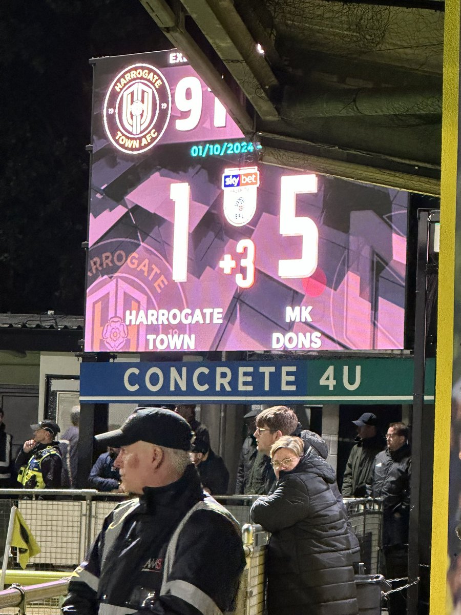 MattlightBHA's tweet image. Chasing the dream of doing the current 92 by ticking off Harrogate Town tonight. The locals were not happy. Tom McGill, on loan from #bhafc in the MK goal, looked assured and good with his feet