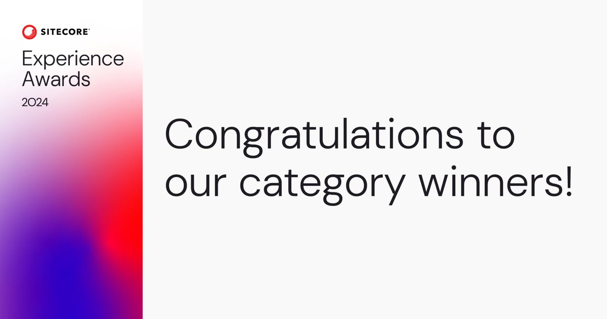 📢 The wait is over! We're thrilled to announce the category winners of our 2024 Sitecore Experience Awards! Let’s celebrate our exceptional customers and partners behind these world-class digital customer experiences.
siteco.re/47O079j
#PowerToBuild #2024SEAs
