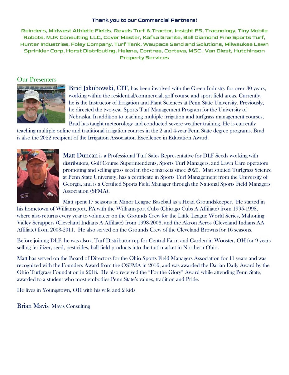 WSTMA (@wisconsinstma) on Twitter photo Please join us for a fantastic day of Sports Turf education.
Please contact Michael Krupke, mkrupke.wstma@gmail.com with any questions or go to our website, wstma.org. Please join us for a fantastic day of Sports Turf education.
Please contact Michael Krupke, mkrupke.wstma@gmail.com with any questions or go to our website, wstma.org.