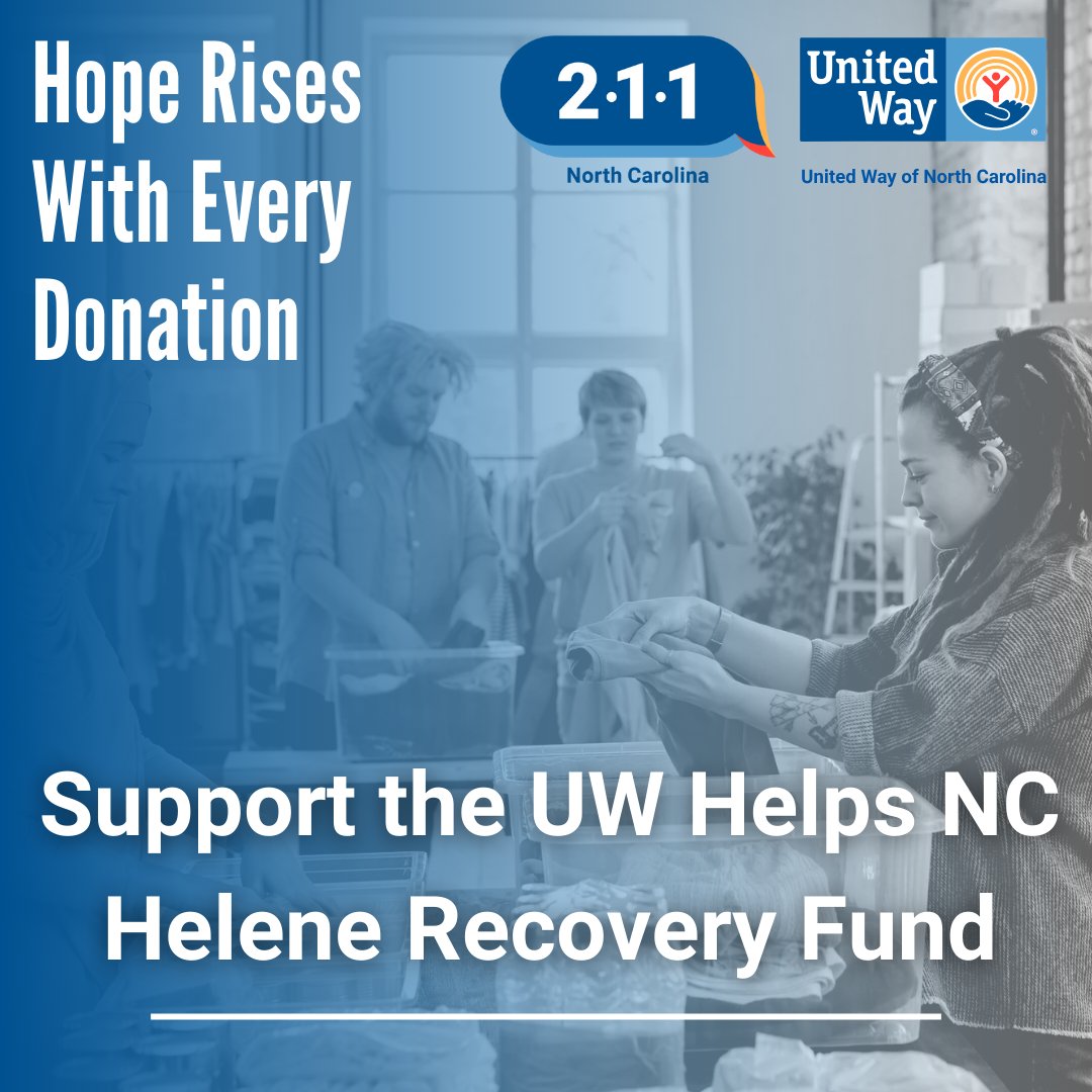 Support the UW Helps NC Helene Recovery Fund, where folks can donate directly to counties and local United Ways of their choice. There is no admin fee, so rest assured your donation is going straight to the county in need.
fundraise.givesmart.com/form/1nSUgw?vi…

#HurricaneHelene #UWHelpsNC