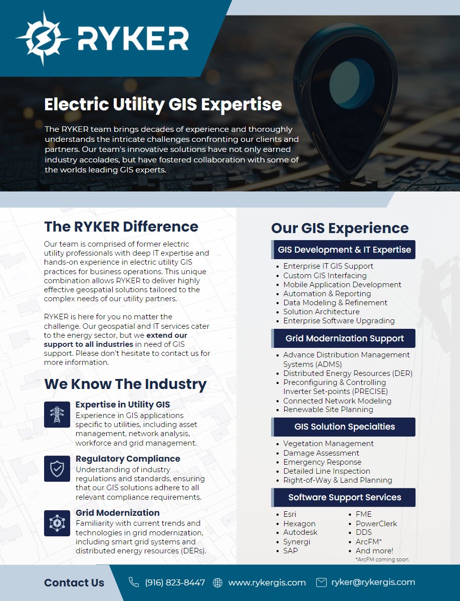 RYKERGIS's tweet photo. We are RYKER! Explore our flyer to find out more about our services and how we can assist you. At RYKER, we specialize in delivering top-tier GIS solutions to help businesses harness the power of geographic data.  #GIS #GeospatialSolutions #Mapping #DataDriven #Innovation #RYKER https://t.co/WhAdJYmLSN