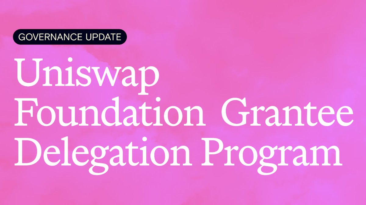 Introducing the UF Grantee Delegation Program, piloting with <a href="/AtriumAcademy/">Atrium Academy</a> and <a href="/ScopeLift/">ScopeLift</a> 🎊

This initiative will give voting rights to two Uniswap Foundation grant recipients, empowering them to actively engage in the Uniswap Protocol Governance process.