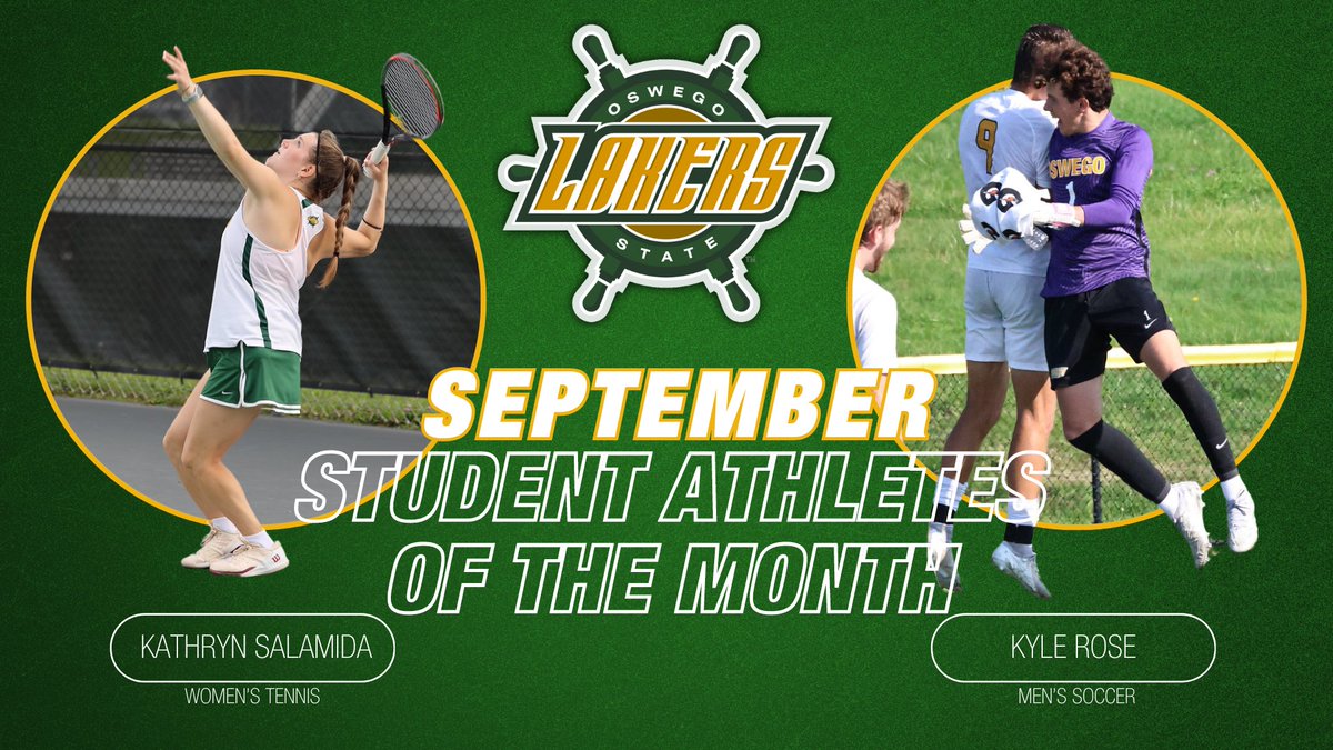 Congratulations to the first Student Athletes of the Month for the 2024-25 season! Kathryn Salamida and Kyle Rose! Read more about them at oswegolakers.com 

#GoLakers