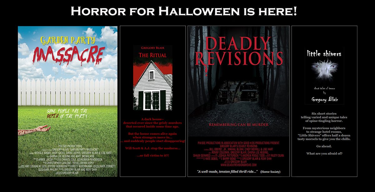 Happy October! Get in the Halloween mood with some creepy stuff, created by moi👉 2writers.com/GregoryBlair_H… 🎃#books #movies #films #film #feature #Filmmaking #filmmakers #filmmaker #Halloween #horror #writer #stream #Movienight #fyp #foryourpage #thriller #mystery #creepy #scary