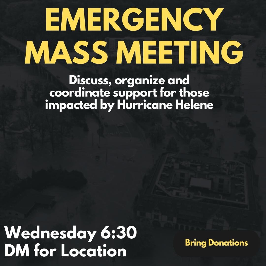 CltRevStudy's tweet image. Join us in helping to organize and coordinate aid and relief for those affected by Hurricane Helene. Meeting will be at 6:30 on Wednesday in lieu of our usual weekly study. DM for location