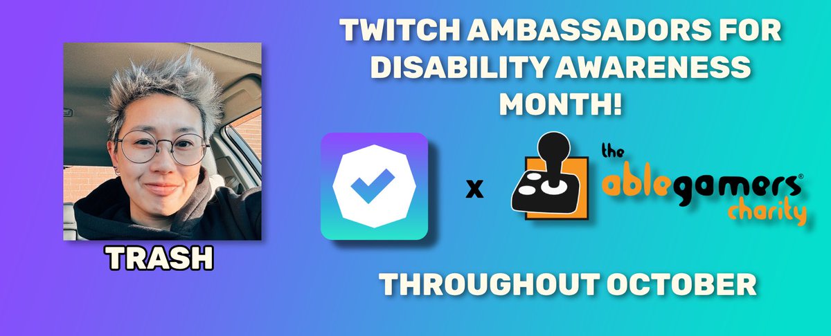 would also love to announce that i’ll be joining the <a href="/Twitch/">Twitch</a> Ambassador team on raising money for <a href="/AbleGamers/">AbleGamers Charity</a> on Disability Awareness Month all October!

will only be playing horror games for October/Halloween! any donations are much appreciated 🫶🏻🥺 scare alerts are on! 💜