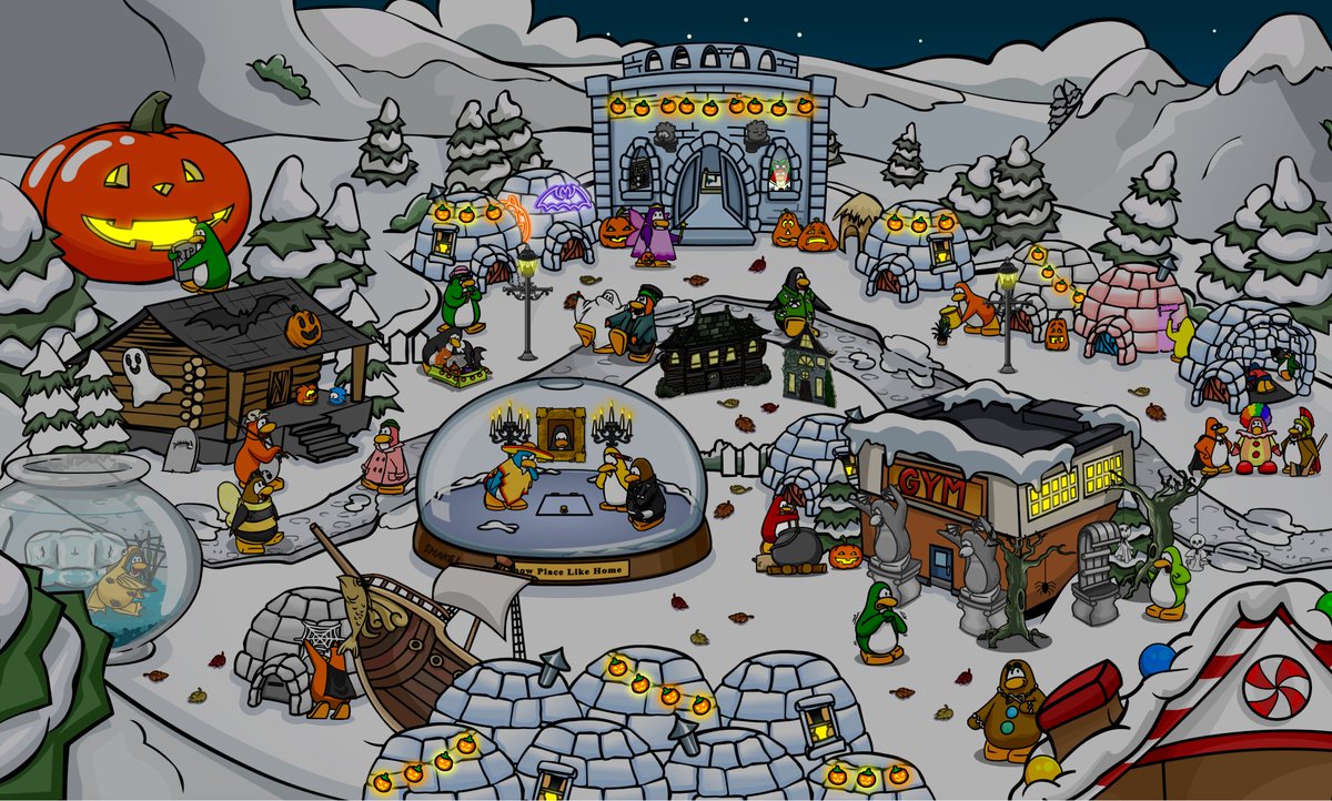 IglooLane's tweet image. Added a couple of igloo items and some autumn leaves for the vibe, feel free to use it as a desktop wallpaper