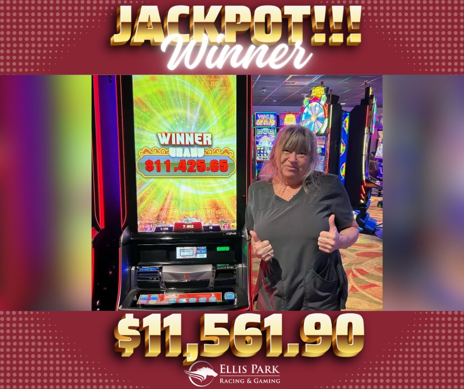 Ellis Park Racing & Gaming (@ellisparkracing) on Twitter photo 🎉🐉 A massive shoutout to Diana for hitting a HUGE $11,561.90 jackpot on "San Bao Dragons"! 💰🎰 What an incredible win, Diana! 🎊🥳 Could you be the next big winner? 🌟 #JackpotWinner #SanBaoDragons #BigWin #EllisPark 🎉🐉 A massive shoutout to Diana for hitting a HUGE $11,561.90 jackpot on "San Bao Dragons"! 💰🎰 What an incredible win, Diana! 🎊🥳 Could you be the next big winner? 🌟 #JackpotWinner #SanBaoDragons #BigWin #EllisPark